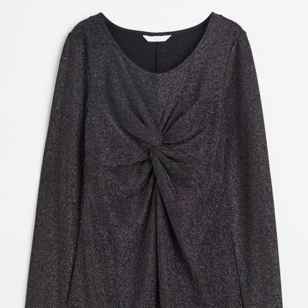 H&M MAMA Black Sparkly Twist Top